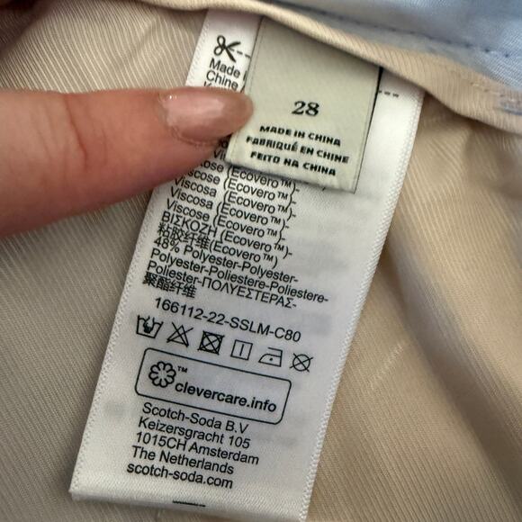 SCOTCH & SODA | Lowry Summer Edition Trouser Baby Blue Pant | Size 28 - Picture 9 of 9